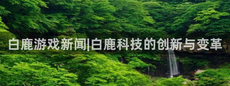奇亿娱乐注册服务条款：白鹿游戏新闻|白鹿科技的创新与变革